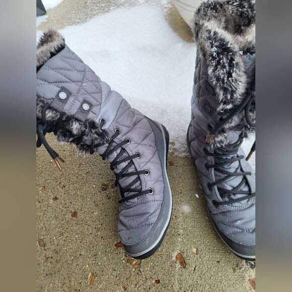 Columbia Women's Heavenly Omni-Heat Snow Boot Gray Sz 7 Waterproof Faux Fur - Picture 4 of 12
